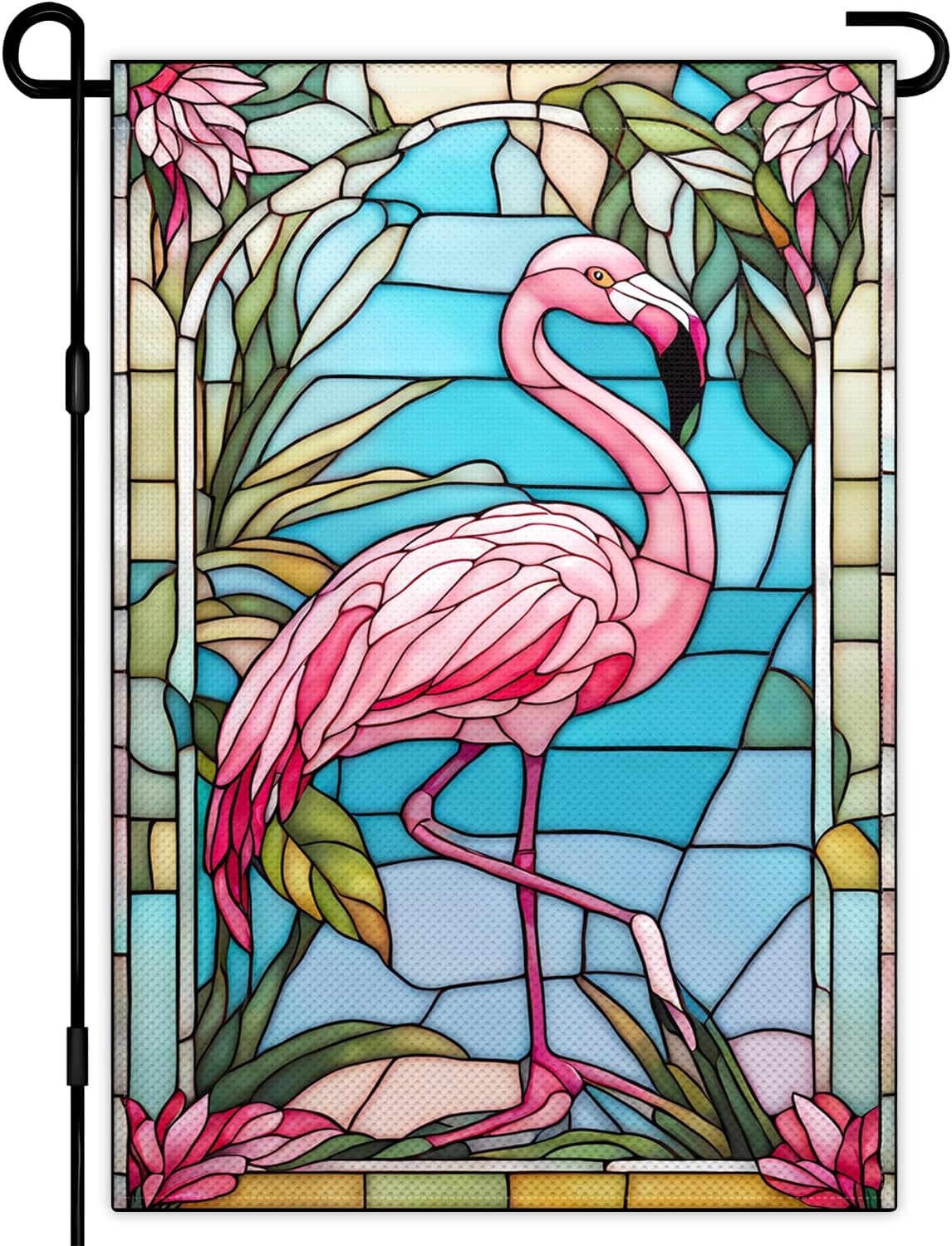 Banderas jardín flamenco 12x18pulg doble cara estilo retro