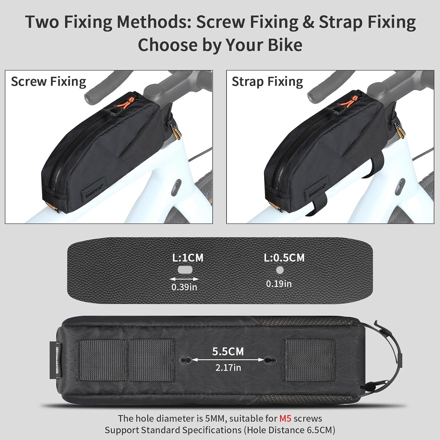 Bolsa tubo superior bicicleta impermeable con perno