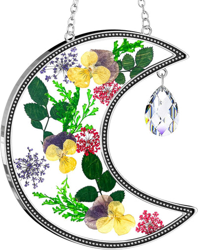Atrapasoles de vidrio con flores cristal colorido para jardín