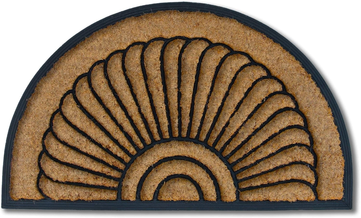 Felpudo semicircular fibra coco 18x30pulg antiderrap