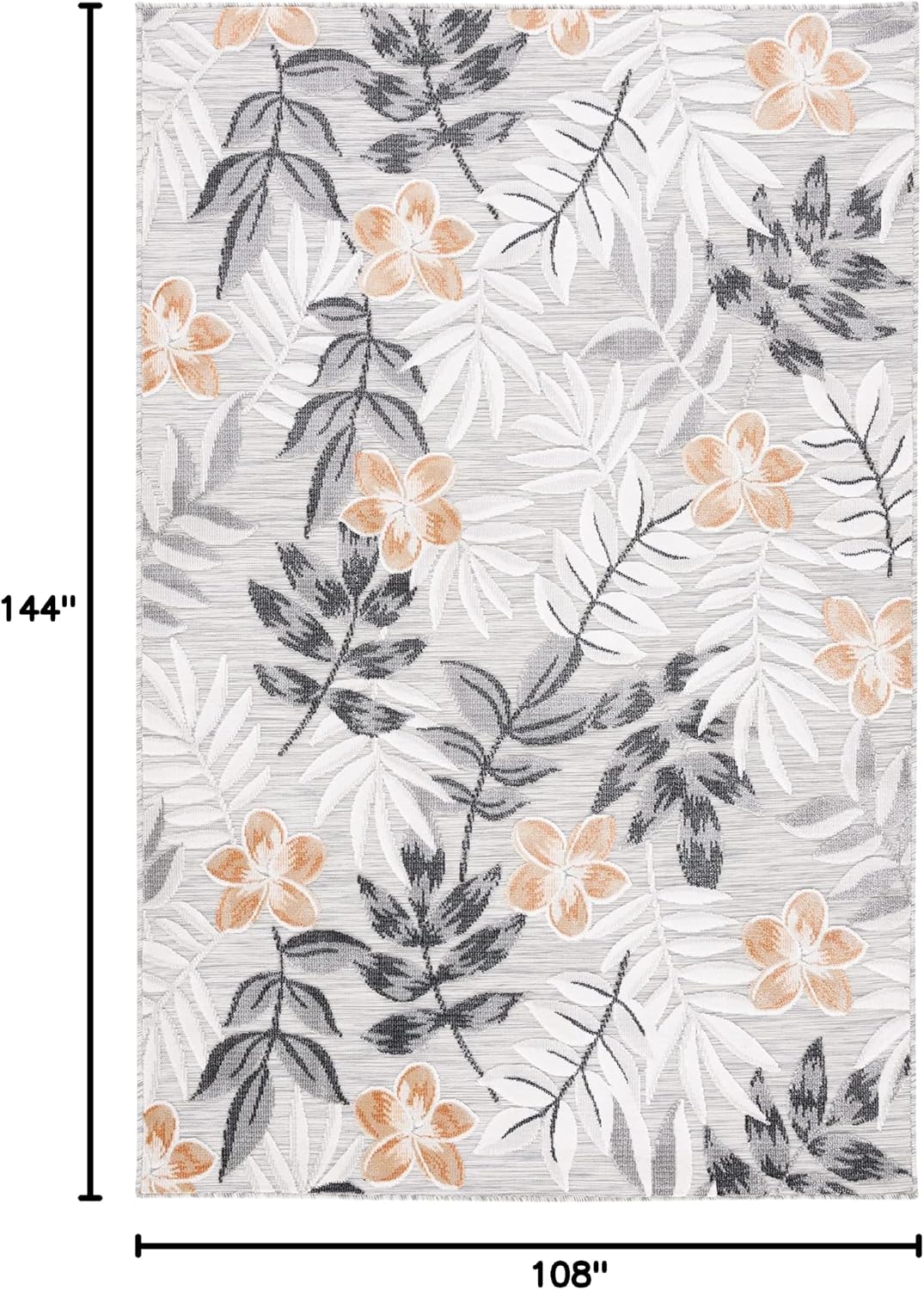 Alfombra exterior lavable 9x12ft gris marfil no pelusa