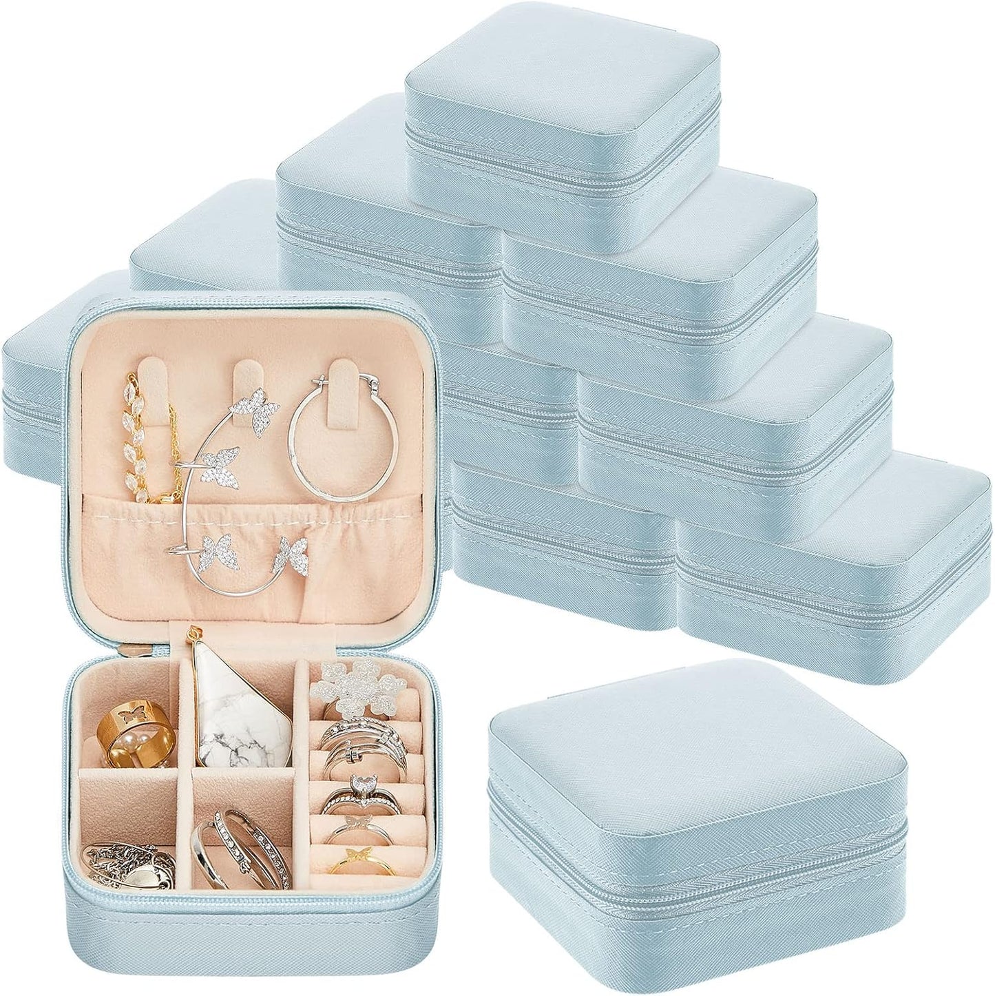 Caja joyas portátil piel sintética para mujer