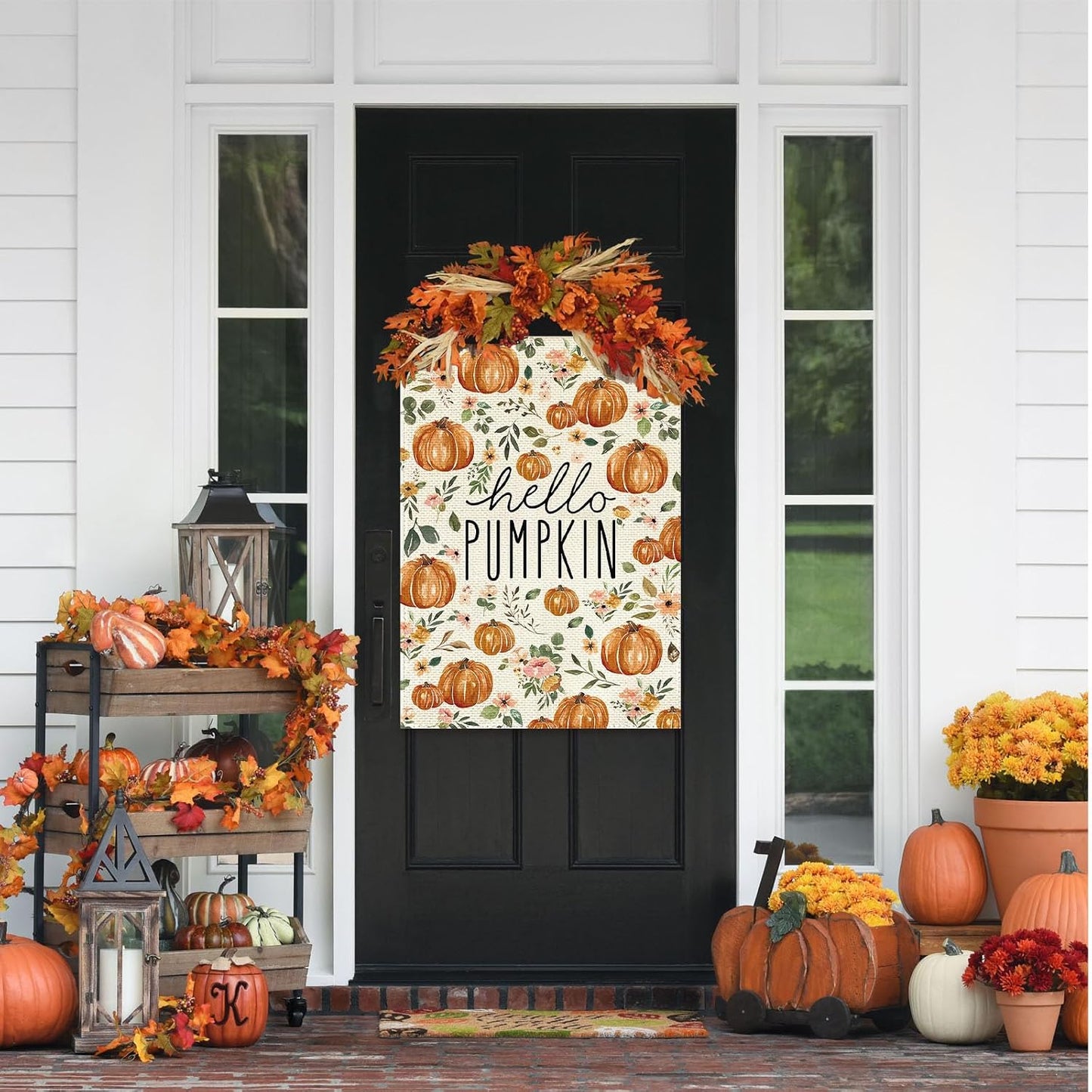 Bandera otoño 28x40pulg arpillera doble cara