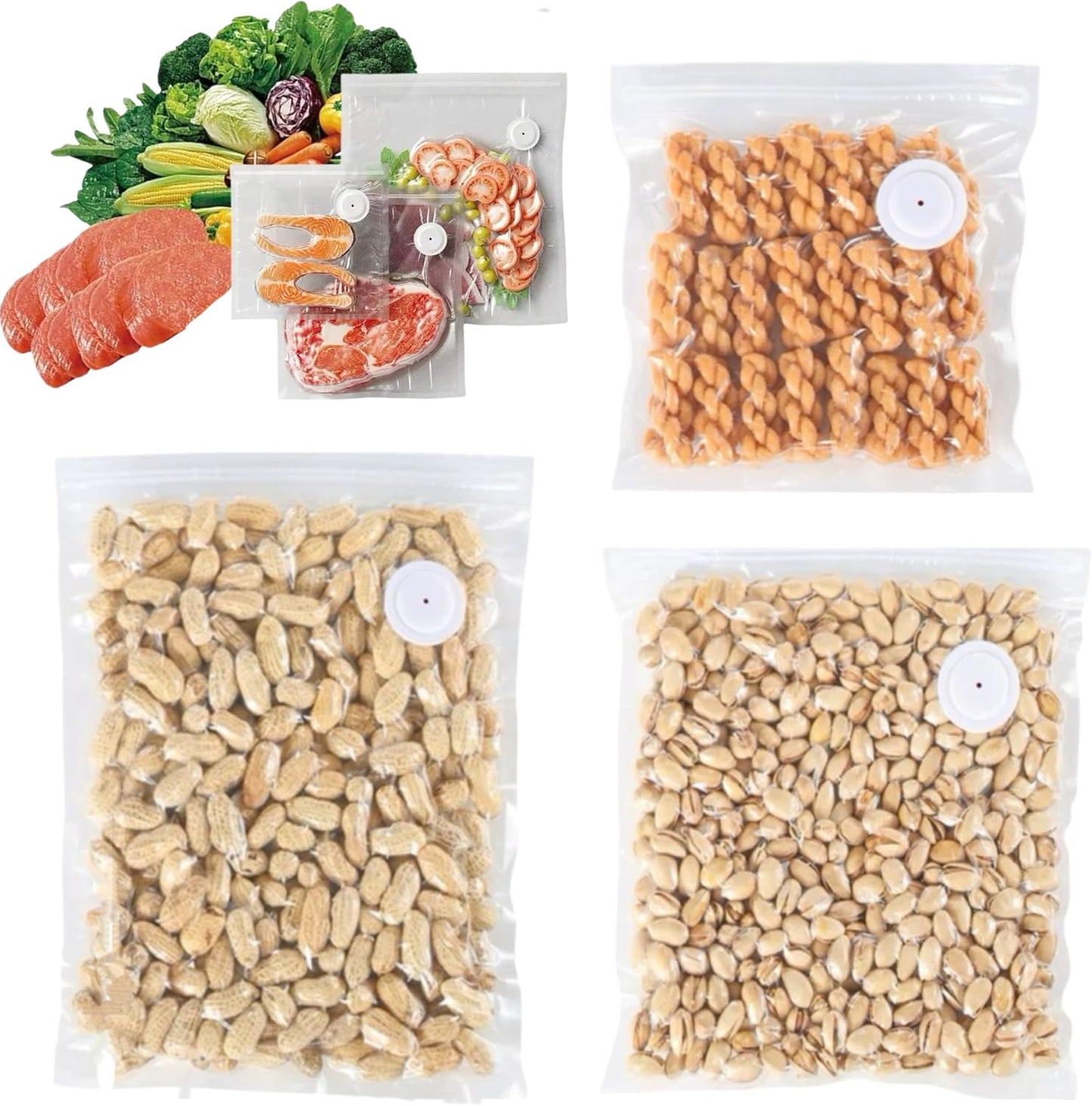Bolsas selladoras al vacío reutiliz. sin BPA para alimentos