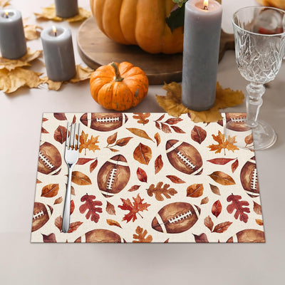 4 Manteles Otoño 12x18pulg Calabaza Hojas Arce Decoración Mesa