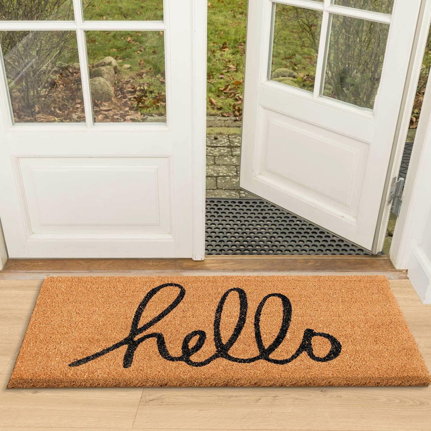 Tapete Bienvenida Fibra Coco Respaldo PVC 24x36pulg