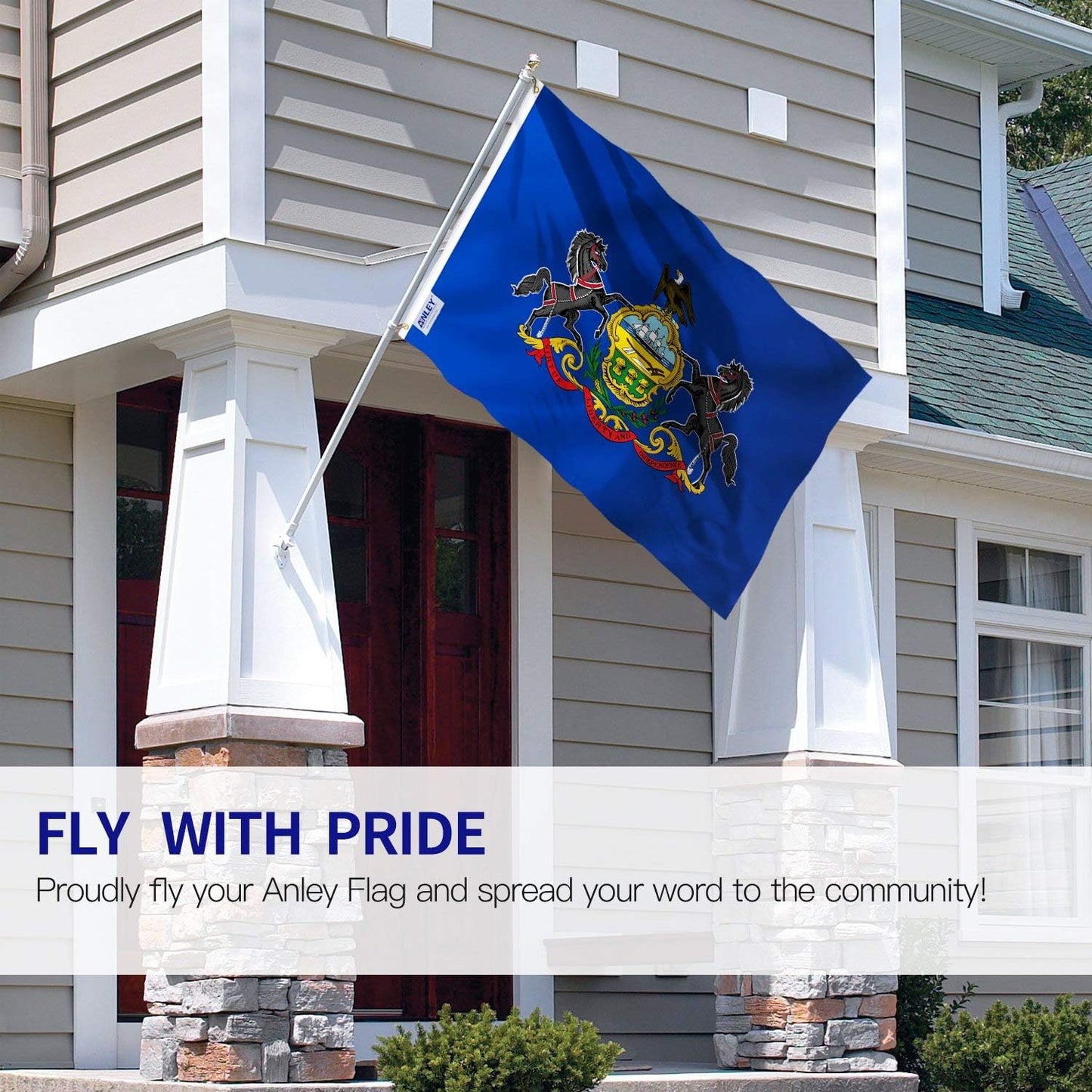 Bandera PA 3x5ft poliéster color vivo doble costura