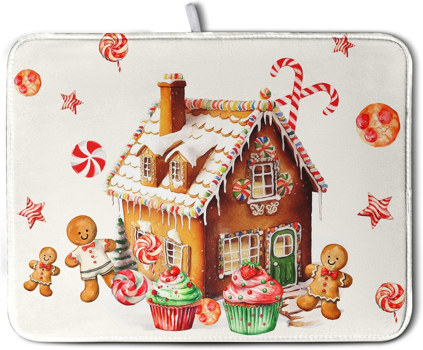 Tapete secador navideño encimera cocina hombre jengibre