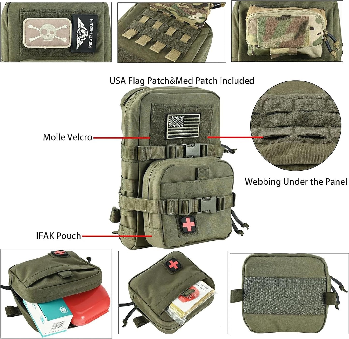 Hydropack Molle 2l con IFAK y parche Med