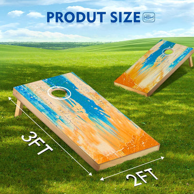 Set tablas cornhole madera 4x2ft 8 bolsas frijoles