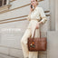 Bolsa laptop 15.6pulg cuero vintage soporte taza profesional