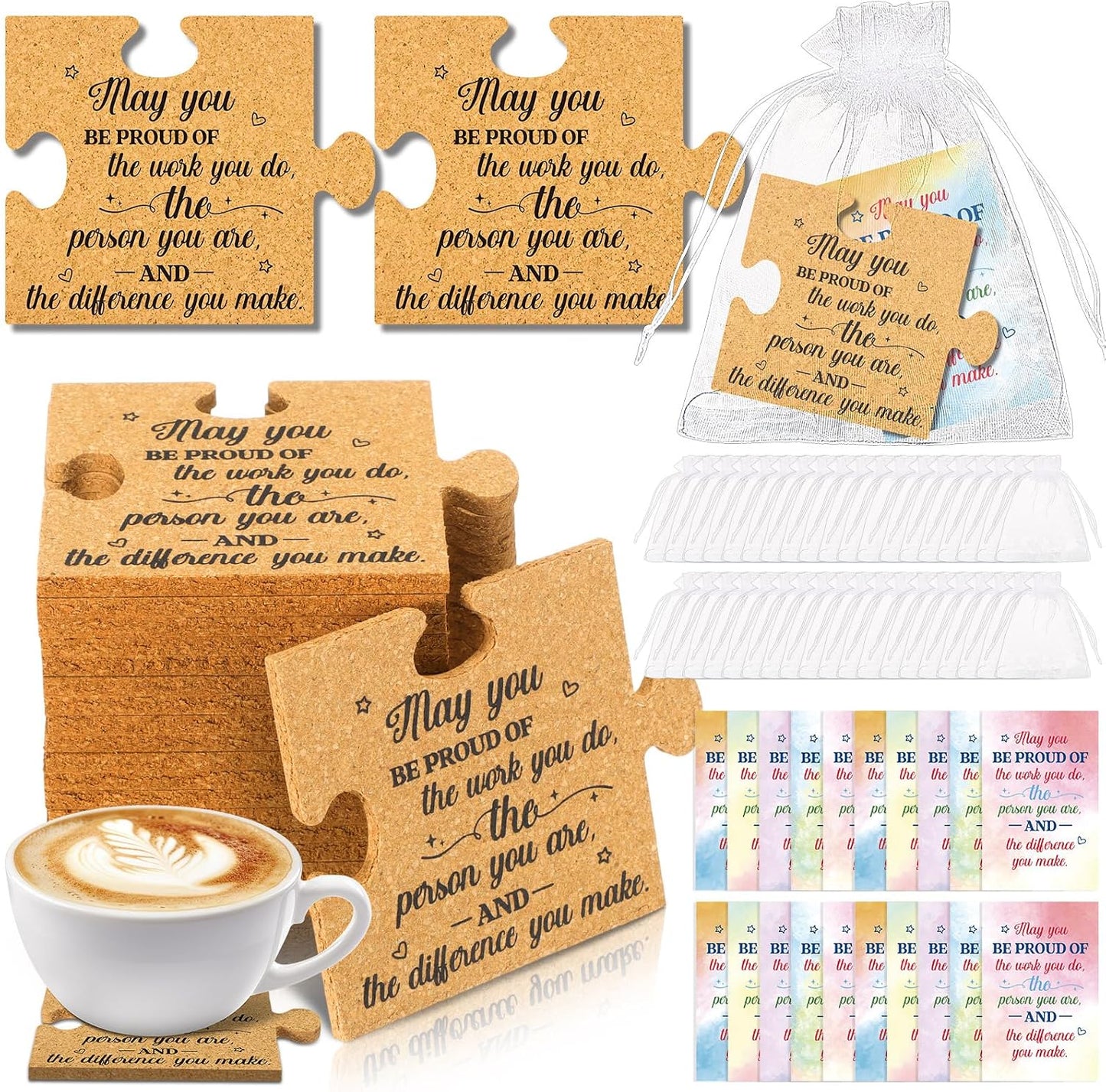 50 Set Posavasos Motivacionales San Valentín para Empleados