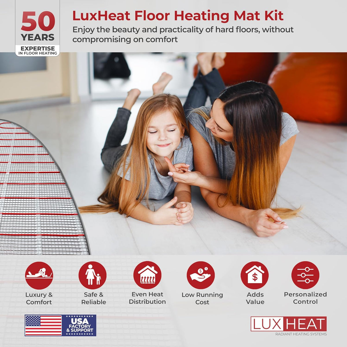 Kit calefacción suelo radiante 70ft2 para azulejos y laminados