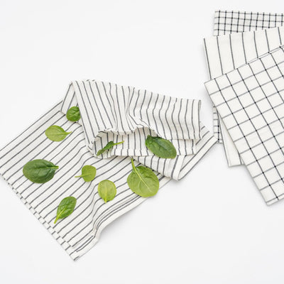 6 Pzas Paños cocina algodón 30x20pulg transpirable negro