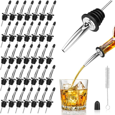 36 Boquillas Acero Inox para Botellas Licor Aceite Vinagre Vino