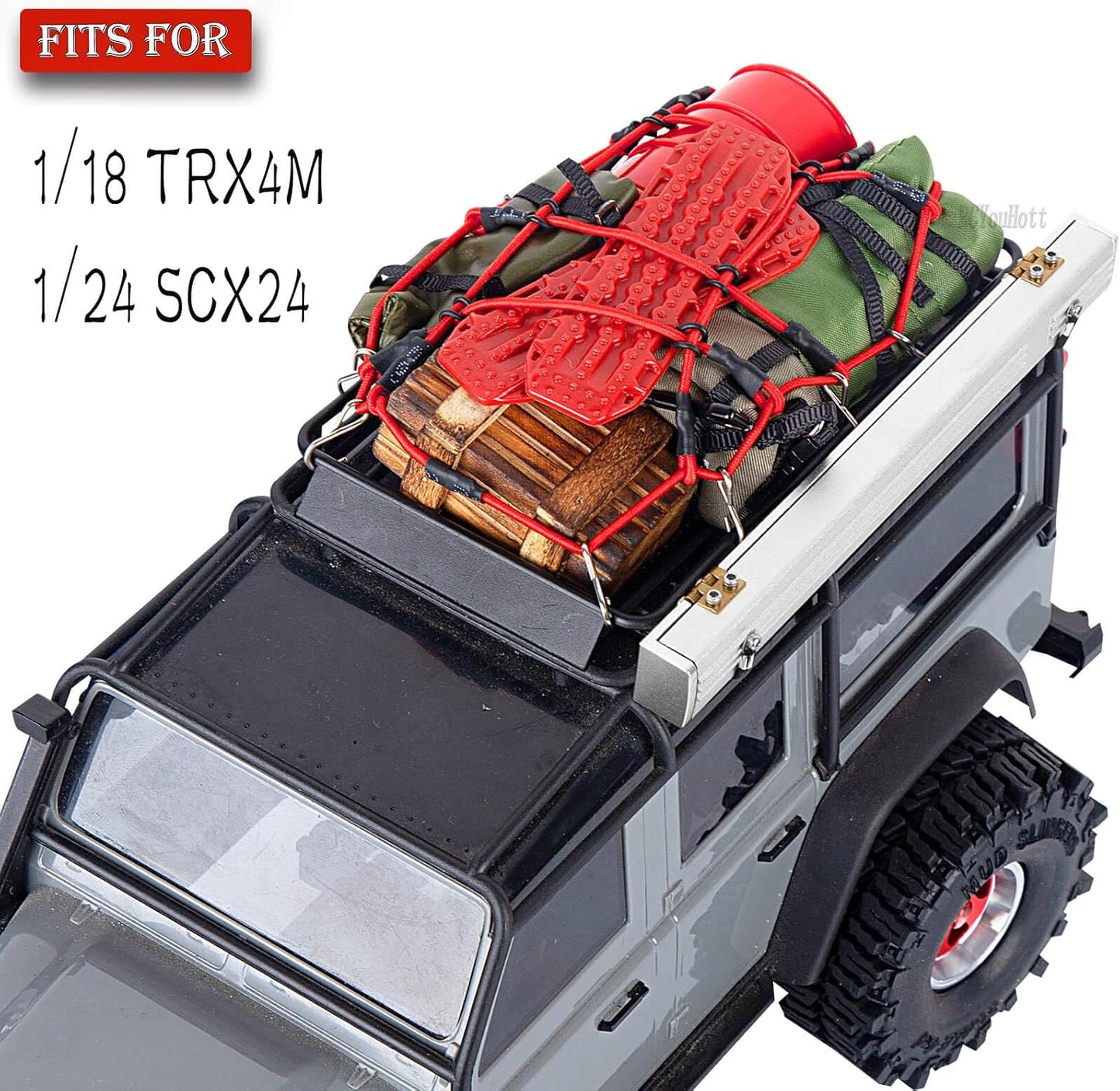 Pzas decoración RC crawler TRX4M SCX24 verde rojo