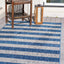 Alfombra rayas envejecida 4x6ft rectangular azul/gris
