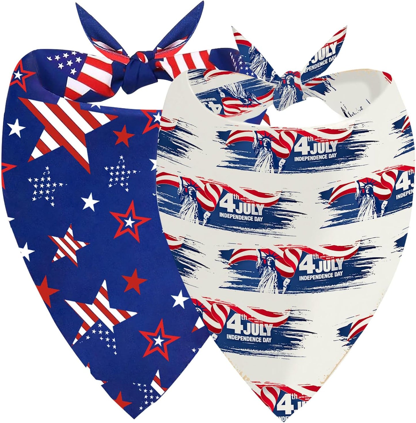 2 Bandanas Perros 4 de Julio Patriótica Tamaño Mediano Grande