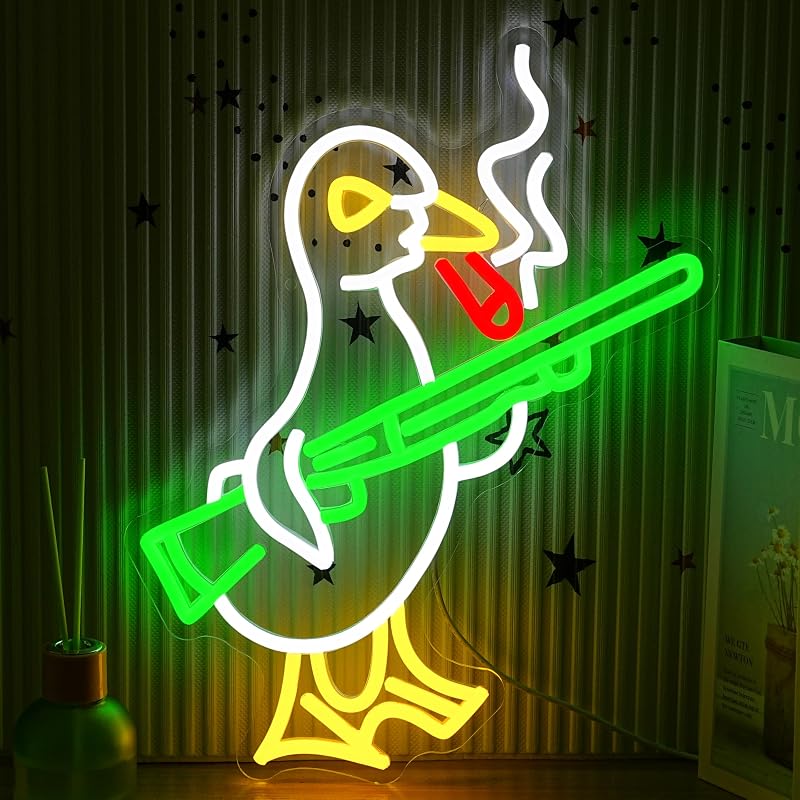 Letrero neón pato con interruptor LED USB para hogar
