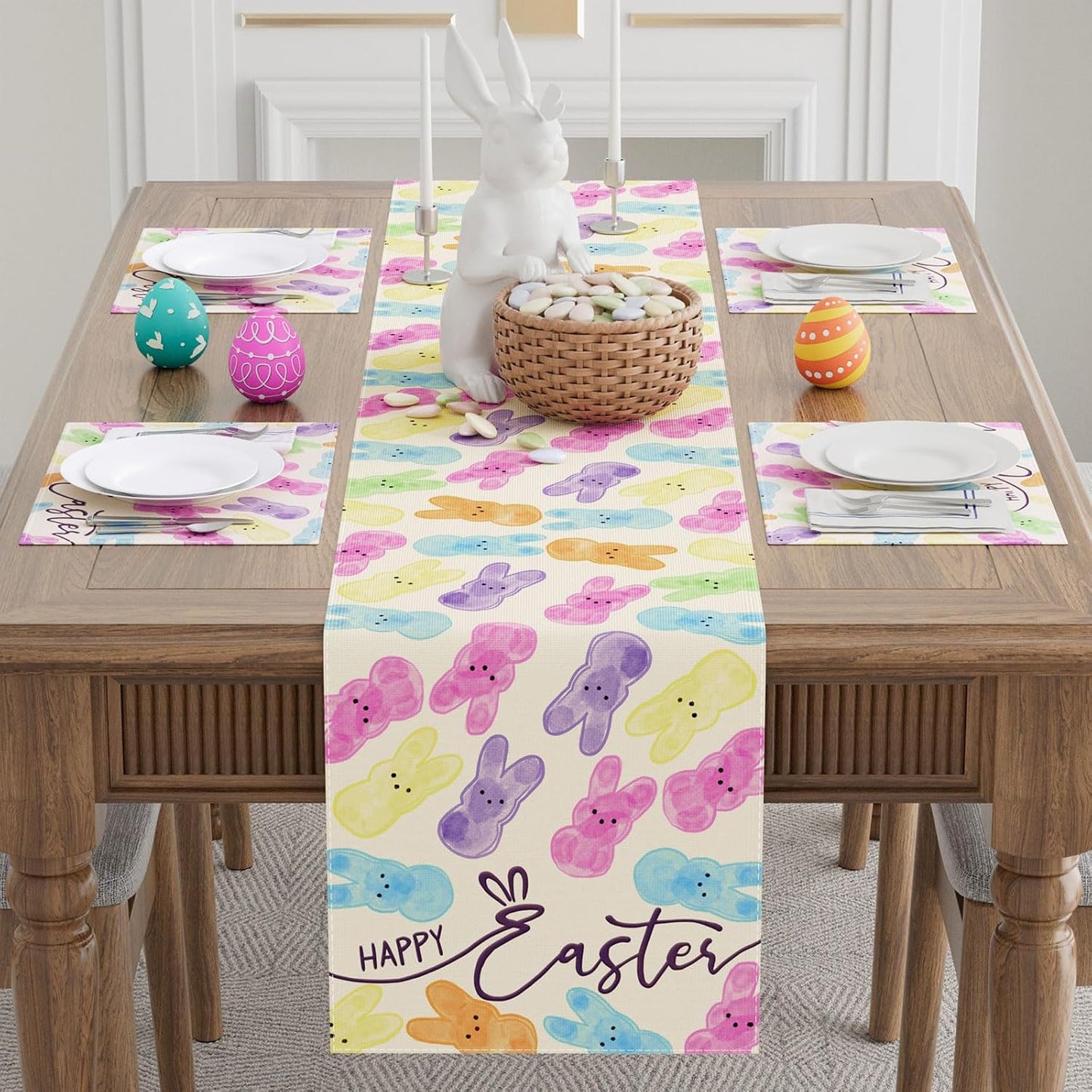 Decoración Pascua Conejo Colorida 13x60pulg