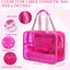 2 Bolsas Maquillaje Grande 12x5x8pulg con Asa y Bolsa PVC