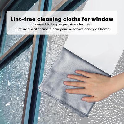 Paño microfibra sin pelusa 12x12 pulg gris para ventanas y espejos