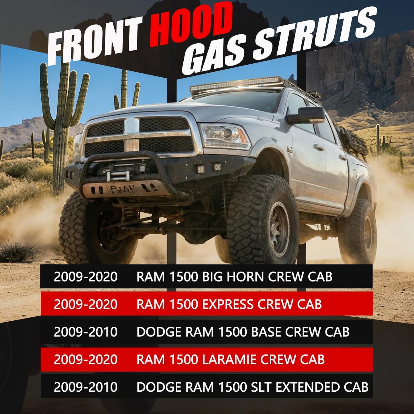 Amortiguadores capó delantero Dodge Ram 09-20