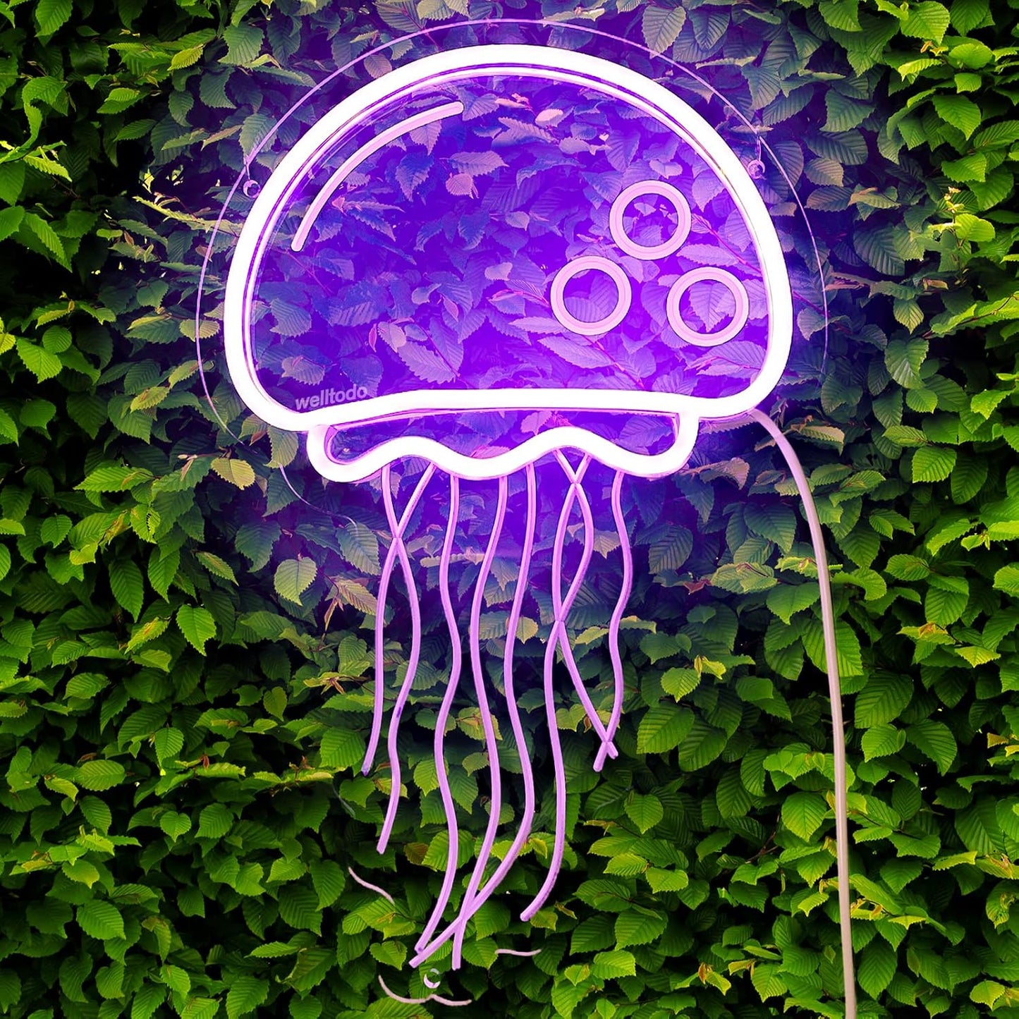 Letrero neón medusa 3D para decoración pared USB