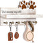 Soporte correa perro pared con estante y 6 ganchos