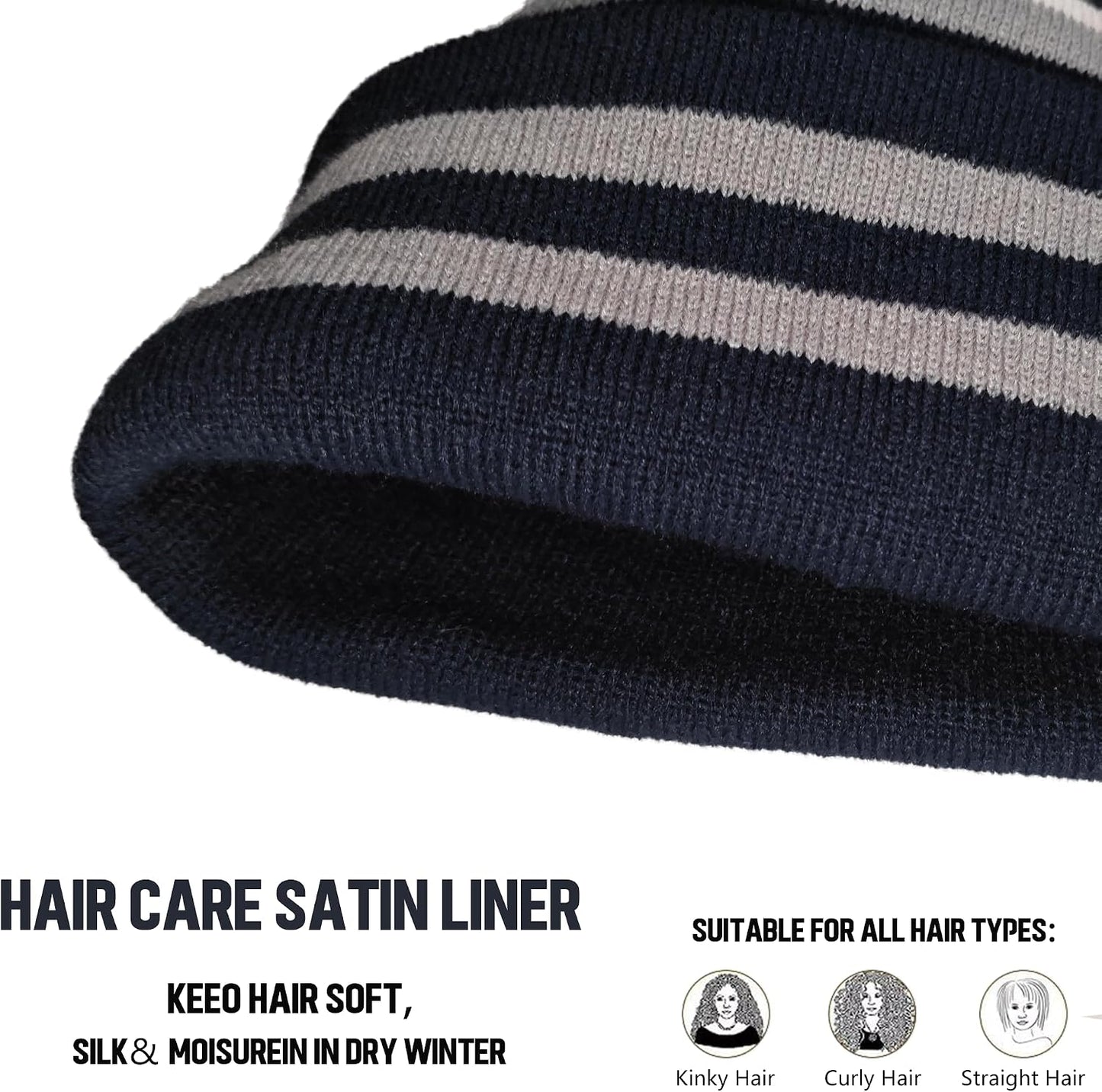 Gorro tejido invierno con borde