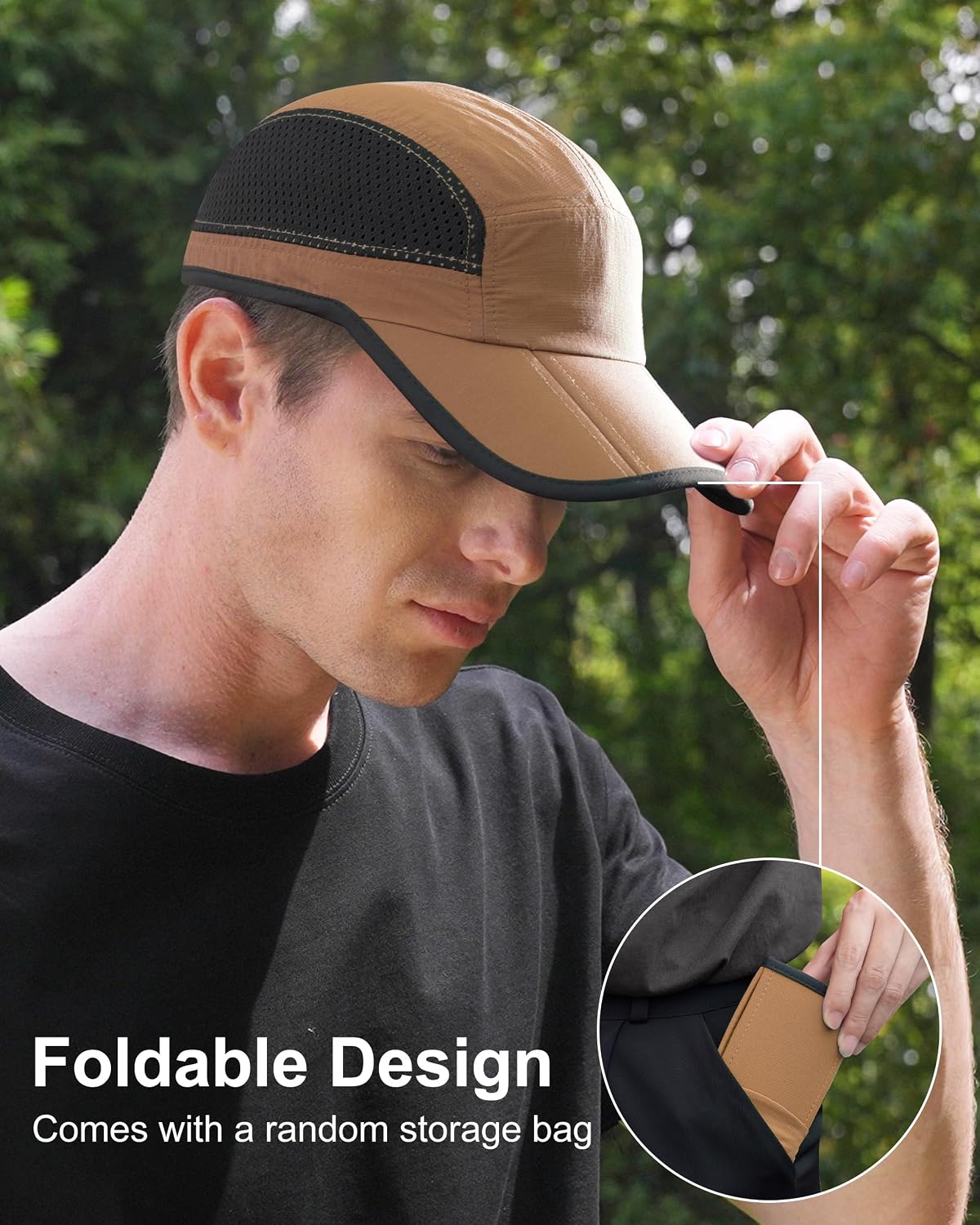 Sombrero plegable ala larga hombre UPF 50