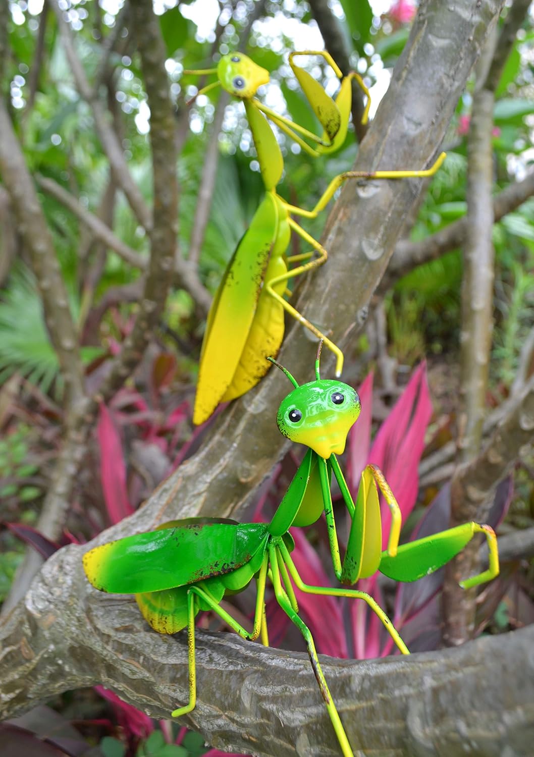 2 Pzas Adornos Metal Jardín Árbol Valla Césped