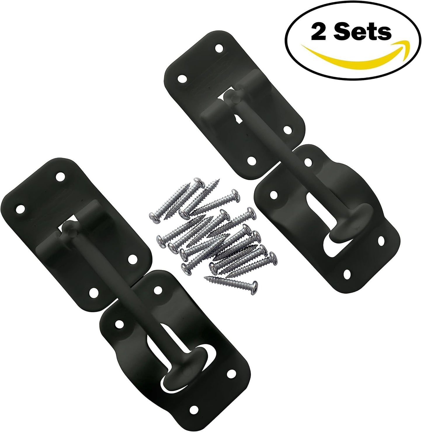 Soporte pestillo puerta RV 3 1/2 pulg negro pack 2