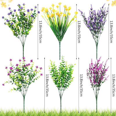 48 Pzas Flores Plástico Exteriores para Jardín y Porche