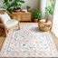 Alfombra bohemia 4x6ft sala dormitorio antiderrap suave rosa