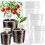 Macetas transparentes 5/4/3.5pulg con drenaje 15uds
