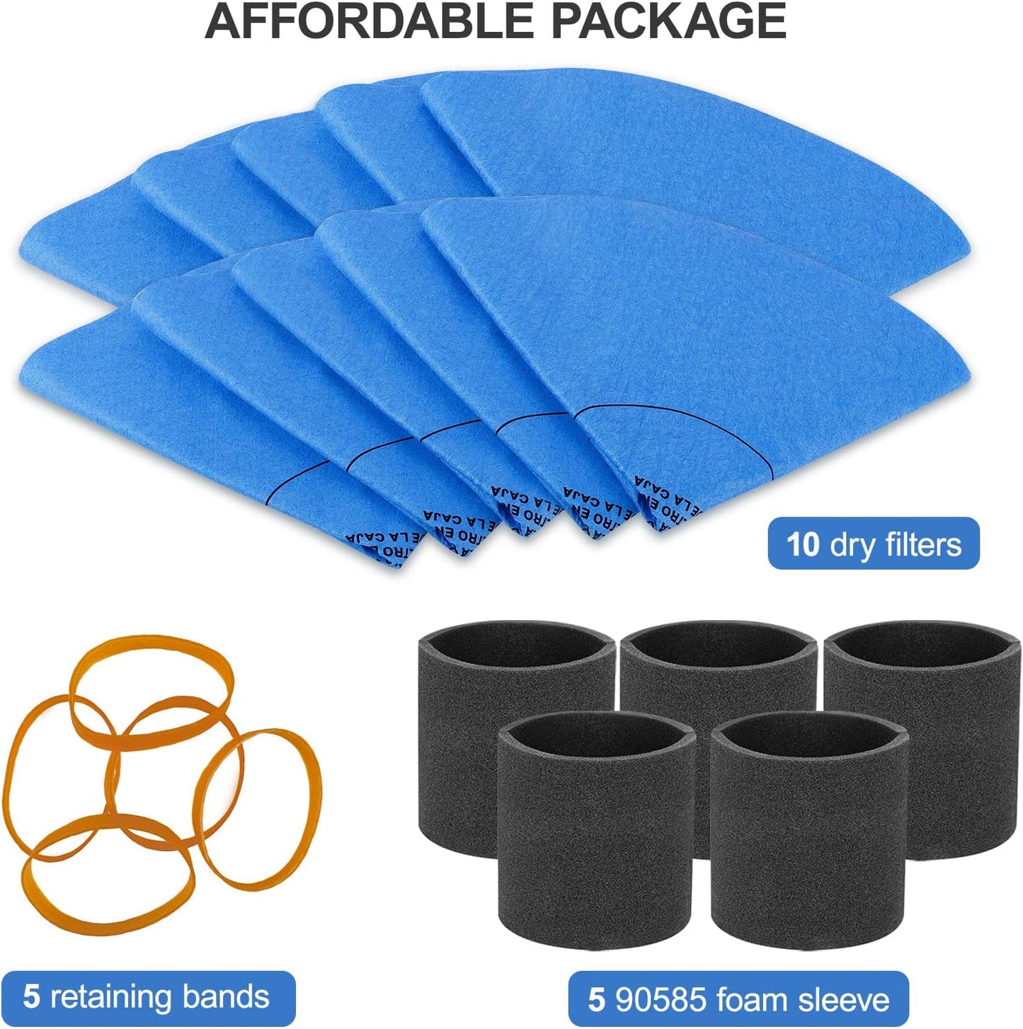 Funda espuma filtro aspiradora 5-16gal pack 5