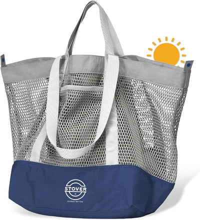 Bolsa playa malla plegable con bolsillos para viaje