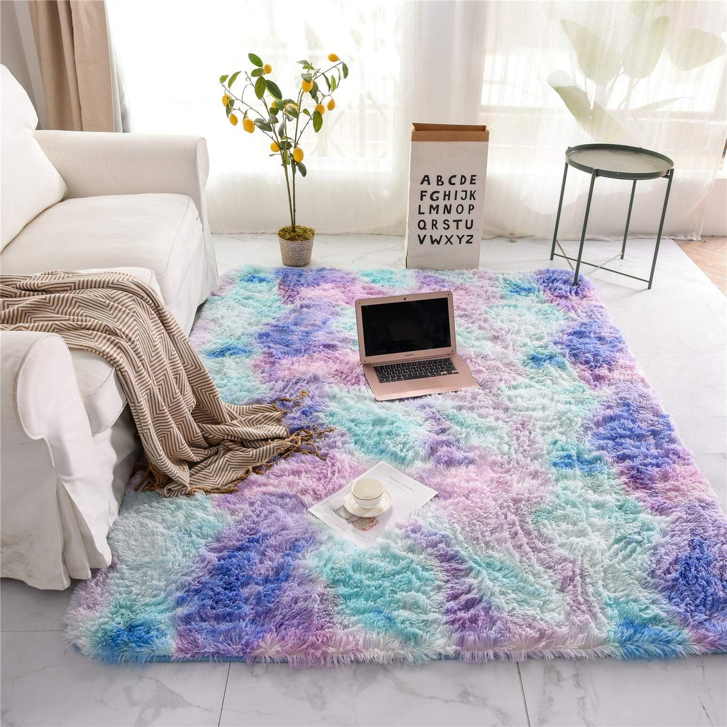 Alfombra felpa rectangular para dormitorio niños aula