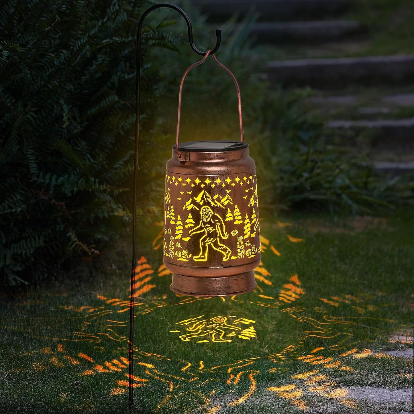 Faroles solares LED para patio y senderos diseño pie grande