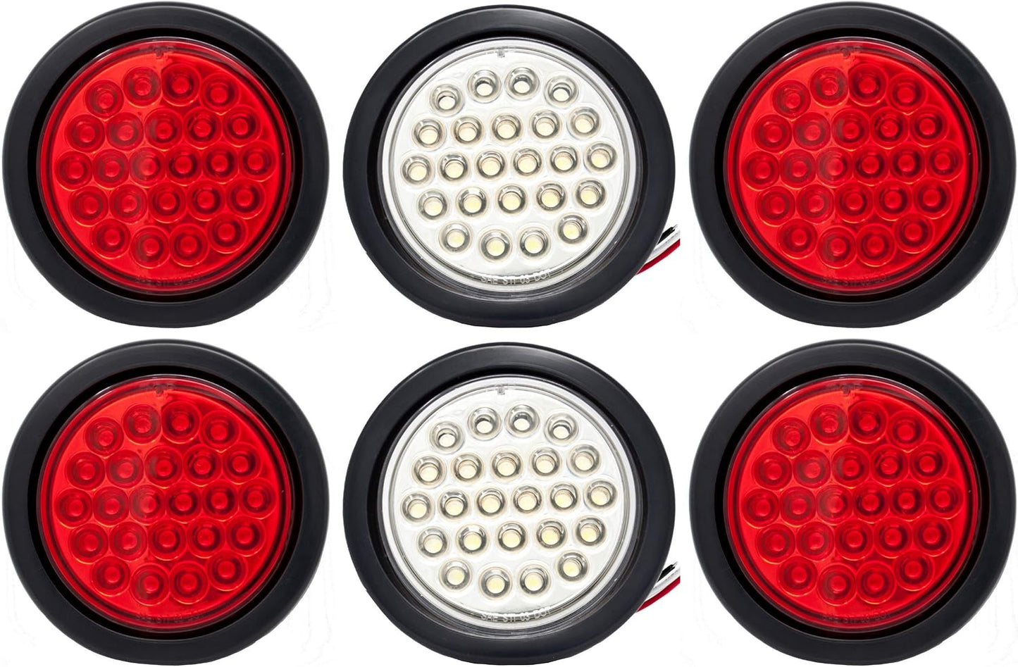 Luz trasera 4pulg redondo 24led 3cables coleta camiones