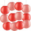 12 Pzas Decoración Picnic 6 Linternas Papel Rojo Chino 6 Cuadros Gancho