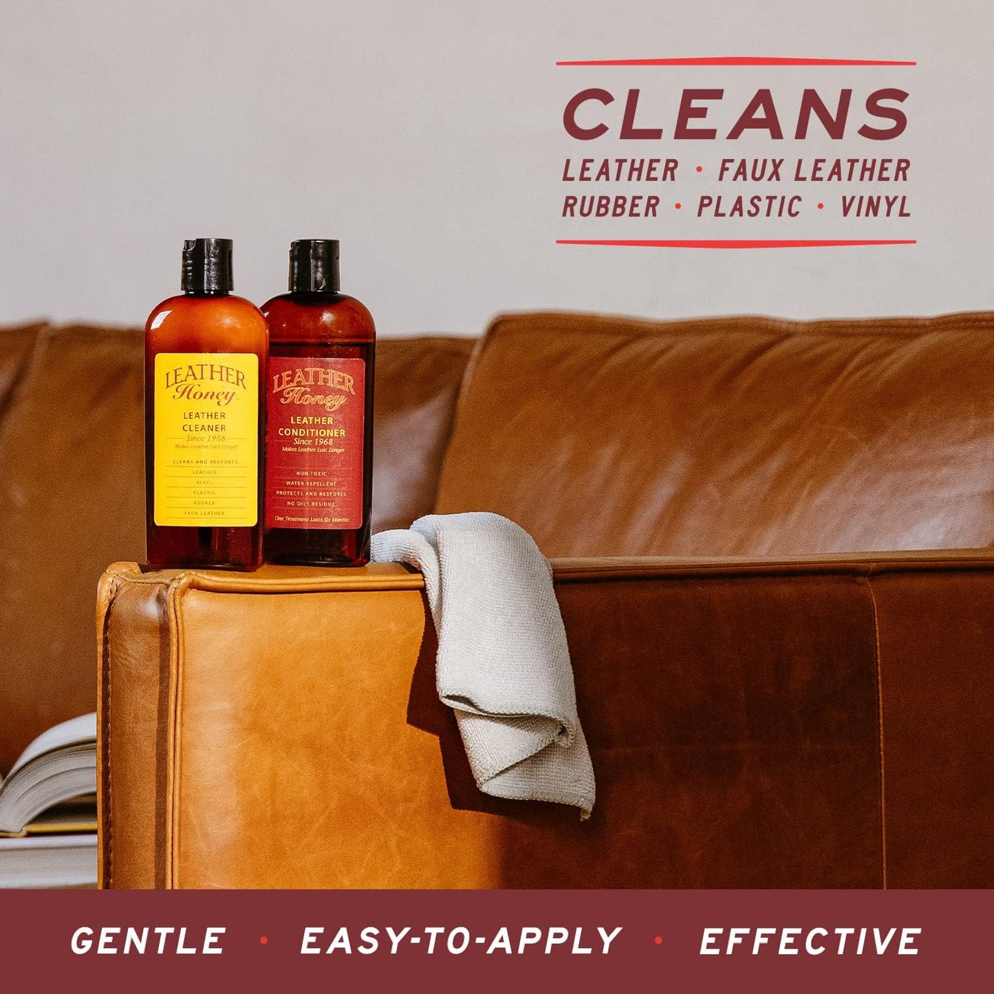 Kit cuidado cuero 4oz limpiador 16oz acondicionador