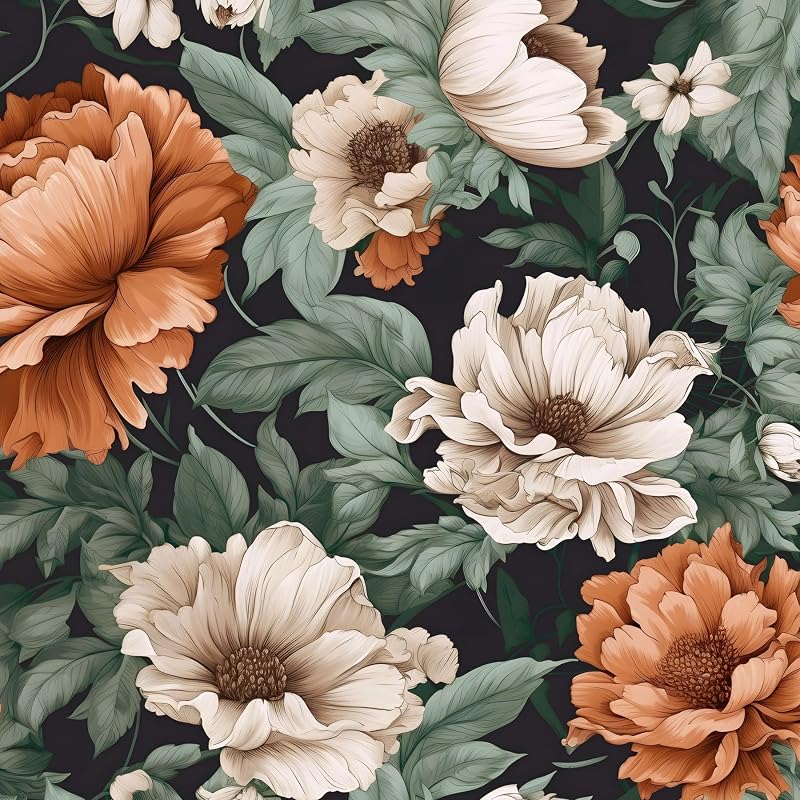 Papel tapiz floral autoadhesivo remov. 17.5x393.7"