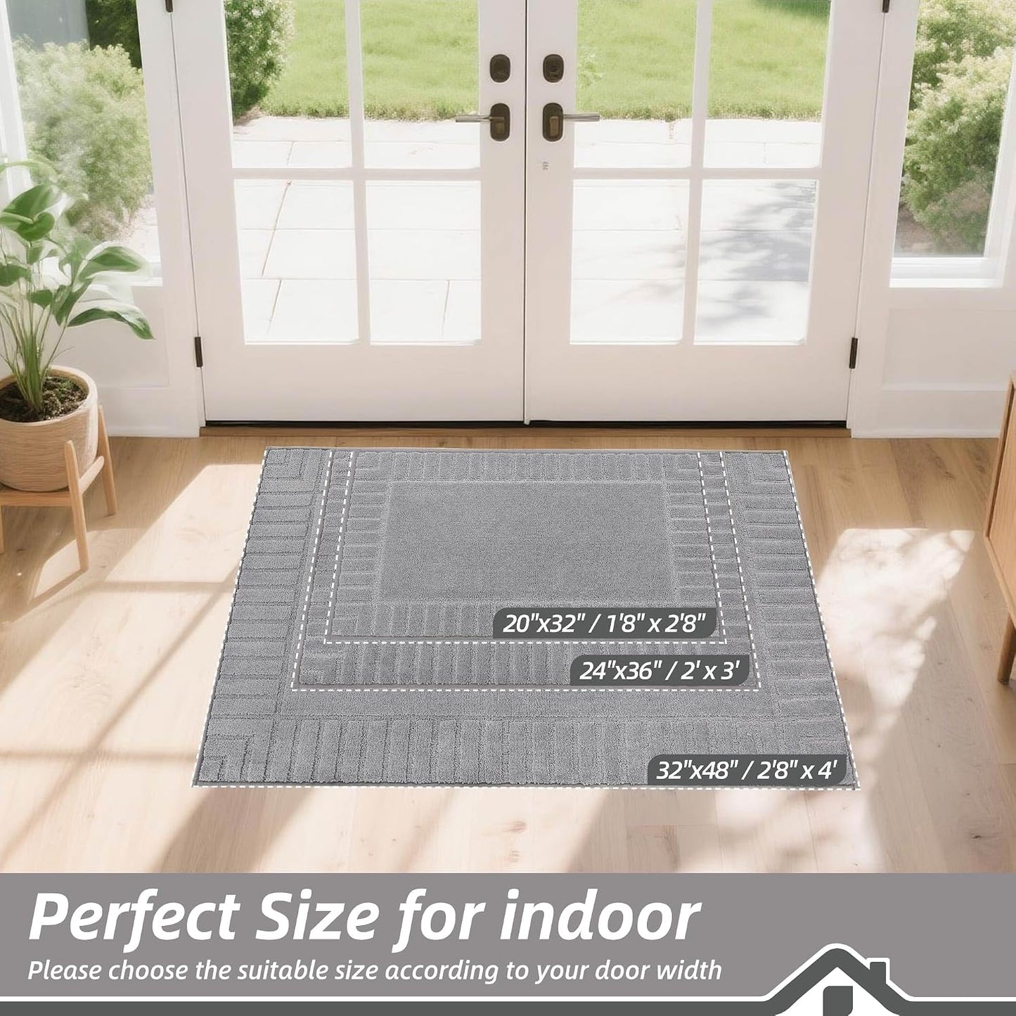 Alfombra puerta antiderrap absorbente perfil bajo lavable