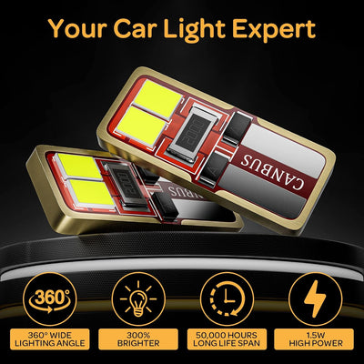 194 Bombillas LED T10 6000K Blanco Coche