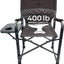 Silla plegable exterior XL 400lb con mesa y respaldo alto