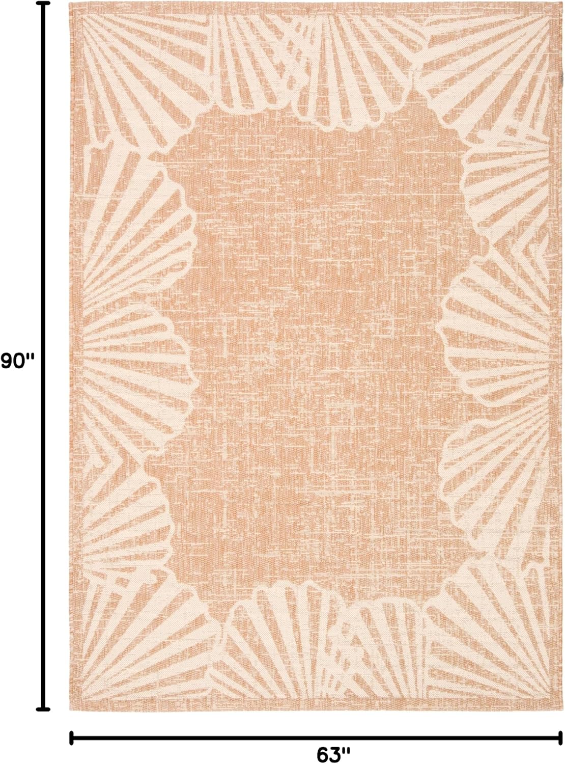 Alfombra lavable exterior 5'3x7'6 natural y beige