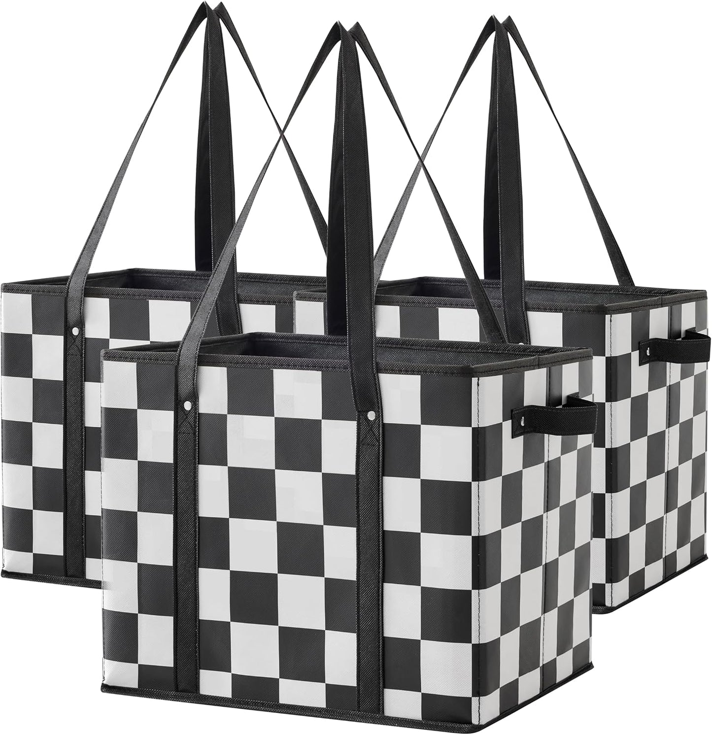 Bolsas compras reutilizables a cuadros plegables set 3