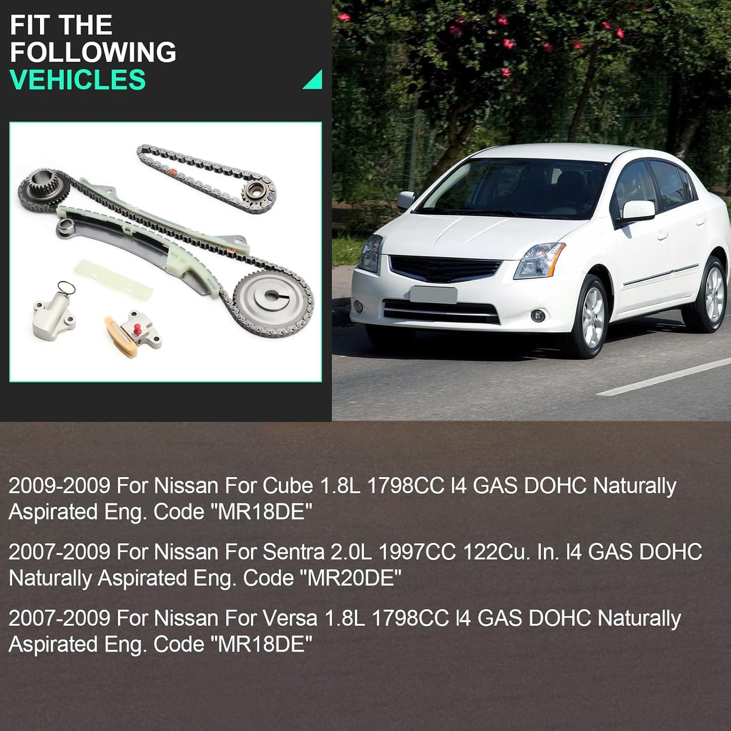 Kit cadena distribución Nissan Sentra Versa 2007-2009 1.8l